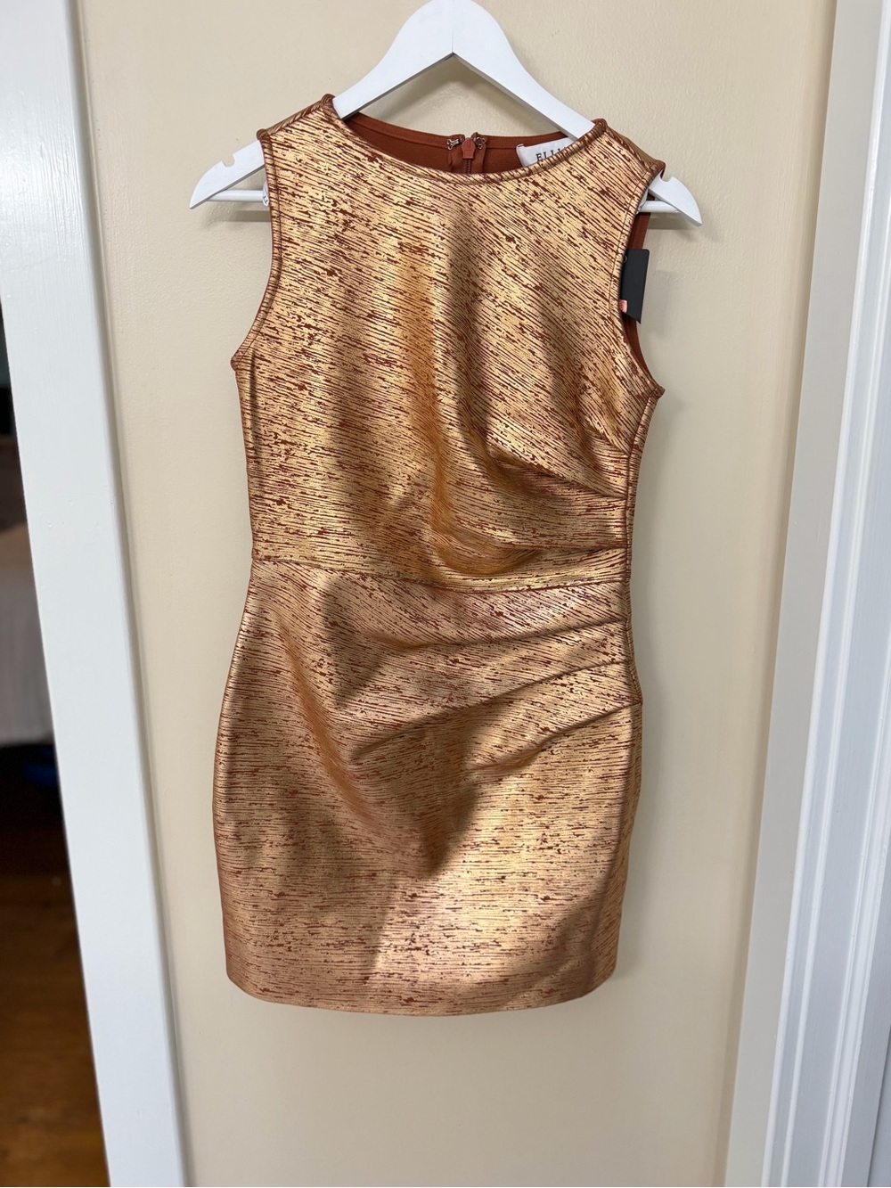 Elliatt Metallic Copper Mini Dress